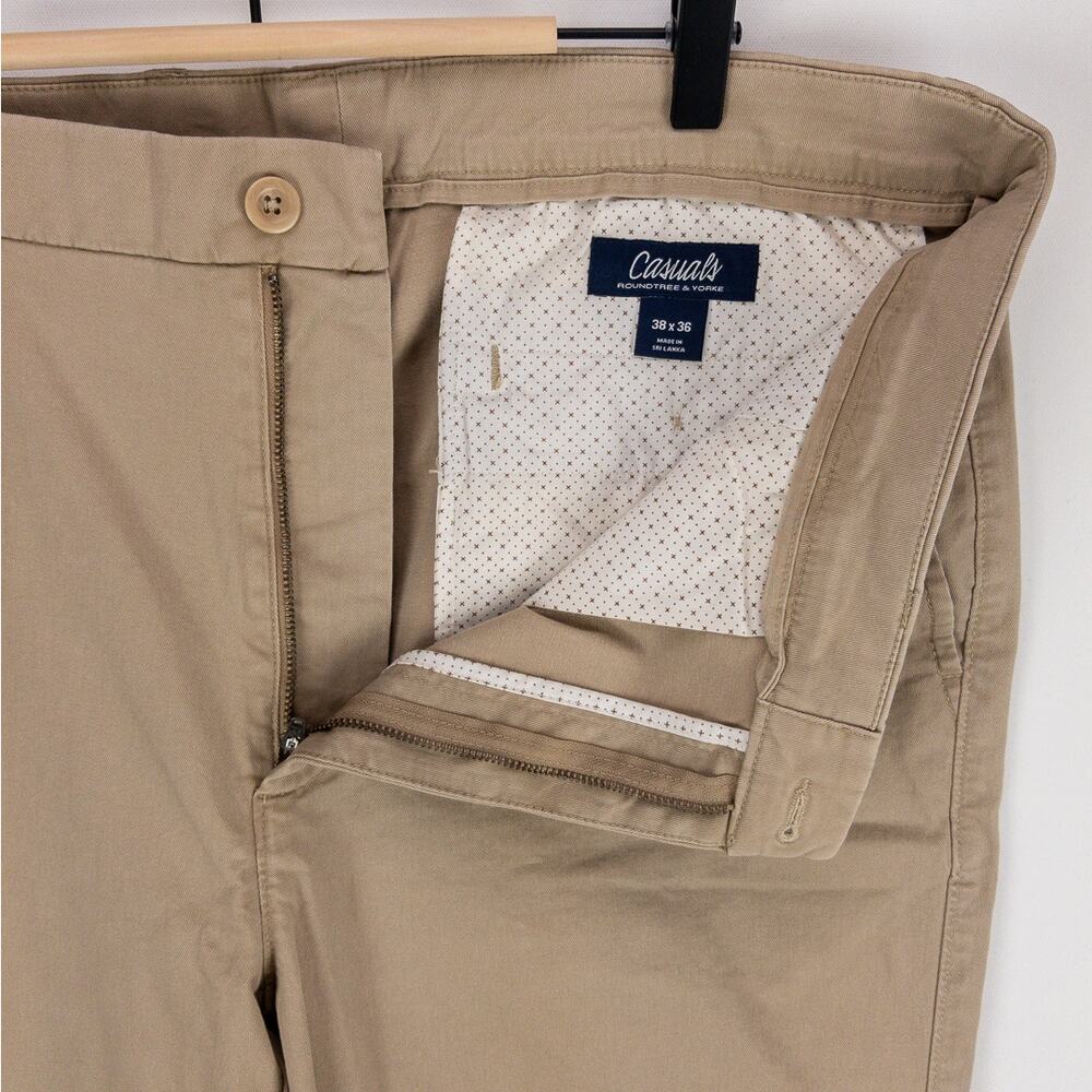 Roundtree & Yorke Chino Men's 38x36L Pants Beige NWTs Cotton Blend - Picture 6 of 14